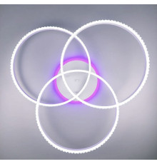 LED світильник білий на 3 кільця з хромованою смужкою d50 см