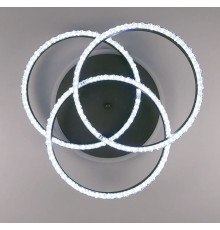 LED люстра на 3 кільця в корпусі coffee з золотистою смужкою