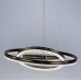 LED люстра кольору coffee на 3 кільця з золотистою смужкою
