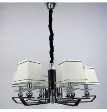 Люстра з чорною екошкірою на 6 абажурів