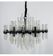 Розкішна люстра чорного кольору з скляними паличками Ø 65 см 10 ламп