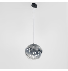 Підвіс із фактурним скляним плафоном в кольорі хром