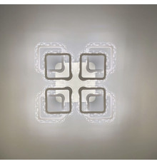 Люстра в матовому білому корпусі з прозорим акрилом