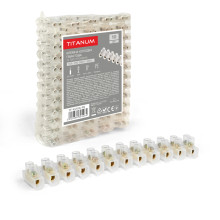 Клемна колодка гвинтова 10А 12шт 10мм2 PE (TF-KL10А-PE) TITANUM · TITANUM · products/videx-tf-kl10a-pe