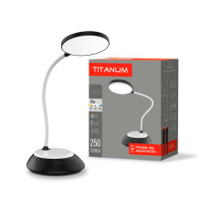 LED лампа настiльна з акумулятором TITANUM TLTF-022B 7W 3000-6500K USB чорна