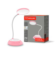 LED лампа настiльна з акумулятором TITANUM TLTF-022P 7W 3000-6500K USB рожева