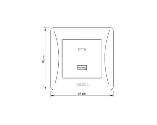 Розетка USB-A + USB-C PD20W біла VIDEX BINERA