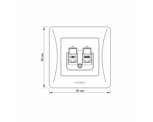 Розетка CAT6+CAT3 подвійна біла VIDEX BINERA