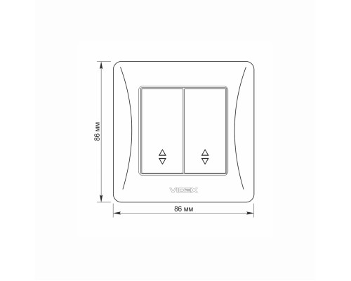 Вимикач двоклавішний прохідний білий VIDEX BINERA