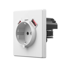 Розетка одинарна із заземленням USB-A+C 20W біла матова VIDEX NOTA (VF-NT-SK1GUC-WH)