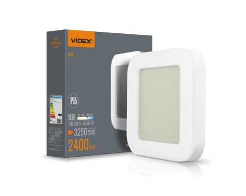 LED світильник ART IP65 квадратний VIDEX 30W 5000K