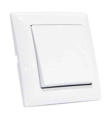 Вимикач 1-клавішний білий TINA