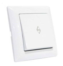 Вимикач прохідний 1-клавішний білий TINA