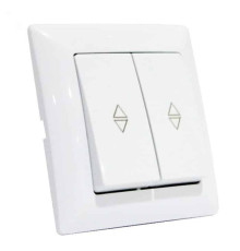 Вимикач прохідний 2-клавішний білий TINA