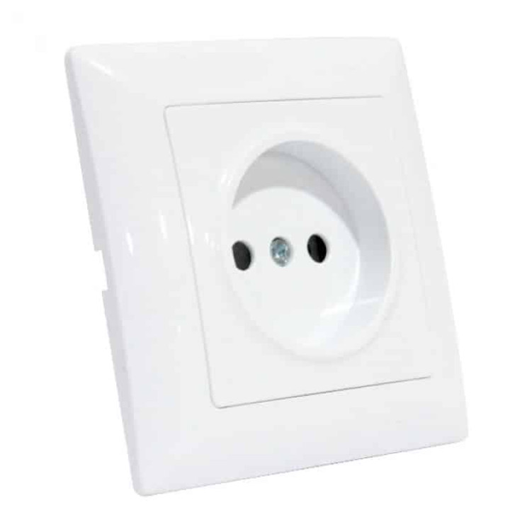 Розетка одинарна без заземлення біла TINA · HOROZ ELECTRIC · 11700