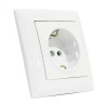Розетка одинарна з заземленням біла TINA · HOROZ ELECTRIC · 11928