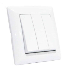 Вимикач 3-клавішний білий TINA