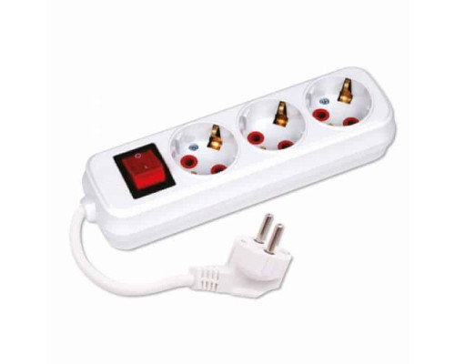 Подовжувач 3 гнізда 2 М з заземленням і вимикачем