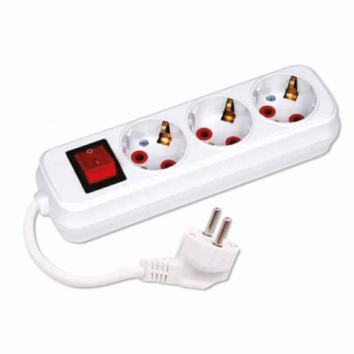 Подовжувач 3 гнізда 3 М з заземленням і вимикачем · HOROZ ELECTRIC · 12689