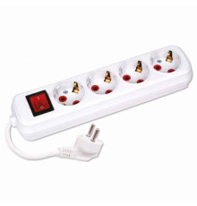 Подовжувач 4 гнізда 5 М з заземленням і вимикачем