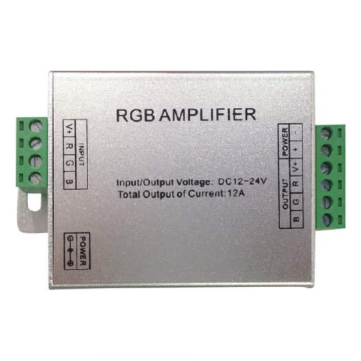 Підсилювач світлодіодної стрічки RGB AMPLIFIER 12A · HOROZ ELECTRIC · 11411
