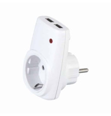 Розетка з заземленням + USB AXIS