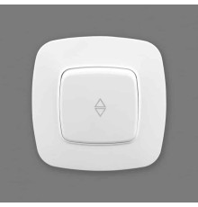 Вимикач прохідний 1-клавішний білий ELA