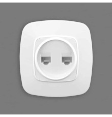 Розетка подвійна комп'ютерна біла ELA