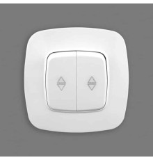 Вимикач прохідний 2-клавішний білий ELA