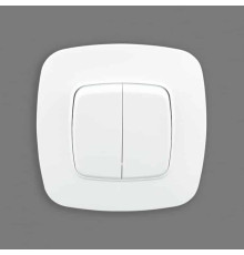 Вимикач 2-клавішний білий ELA