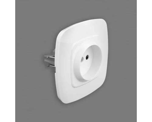 Розетка одинарна без заземлення біла ELA