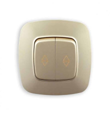 Вимикач прохідний 2-клавішний золото ELA