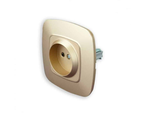Розетка одинарна без заземлення золото ELA