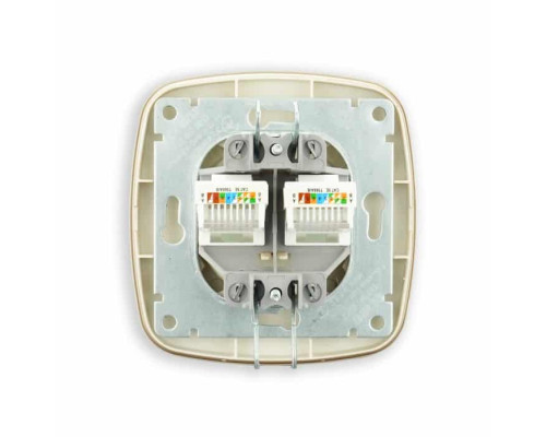 Розетка подвійна комп'ютерна золото ELA