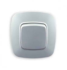 Вимикач 1-клавішний срібло ELA