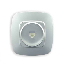 Розетка телефонна срібло ELA