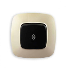 Вимикач прохідний 1-клавішний чорний-золото ELA