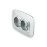 Розетка подвійна без заземлення срібло ELA · HOROZ ELECTRIC · 11733 — 4