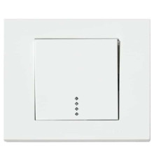 Вимикач 1-клавішний з підсвіткою білий GRANO