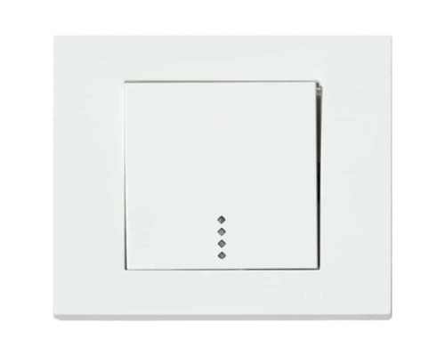 Вимикач 1-клавішний з підсвіткою білий GRANO