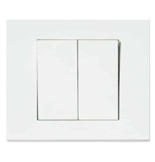 Вимикач 2-клавішний білий GRANO