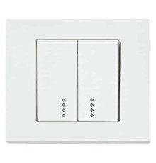 Вимикач 2-клавішний вимикач з підсвіткою білий GRANO