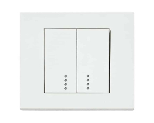 Вимикач 2-клавішний вимикач з підсвіткою білий GRANO