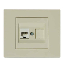 Розетка комп'ютерна (CAT6) кремова GRANO