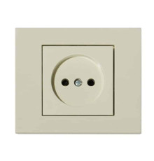 Розетка одинарна без заземлення кремова GRANO
