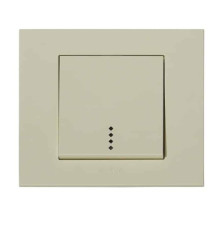 Вимикач 1-клавішний з підсвіткою кремовий GRANO