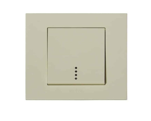 Вимикач 1-клавішний з підсвіткою кремовий GRANO