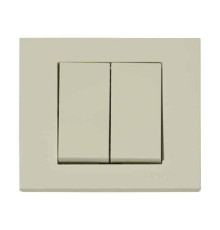 Вимикач 2-клавішний кремовий GRANO