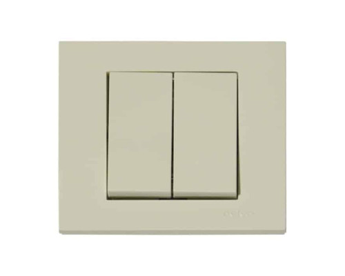 Вимикач 2-клавішний кремовий GRANO