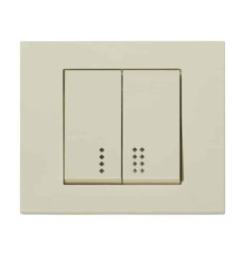Вимикач 2-клавішний вимикач з підсвіткою кремовий GRANO